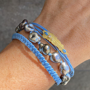 Lene Vibe Sky Blue Multi Strand Keshi Pearl Bracelet | Quadrum Gallery