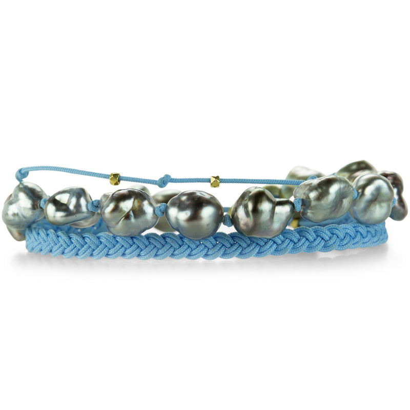 Lene Vibe Sky Blue Multi Strand Keshi Pearl Bracelet | Quadrum Gallery