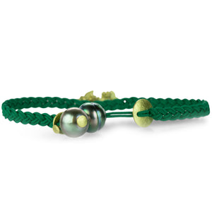 Lene Vibe Green Braided Double Butterfly Bracelet | Quadrum Gallery