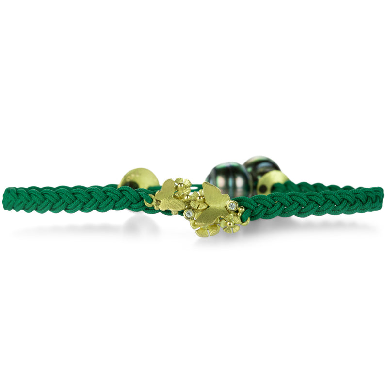 Lene Vibe Green Braided Double Butterfly Bracelet | Quadrum Gallery