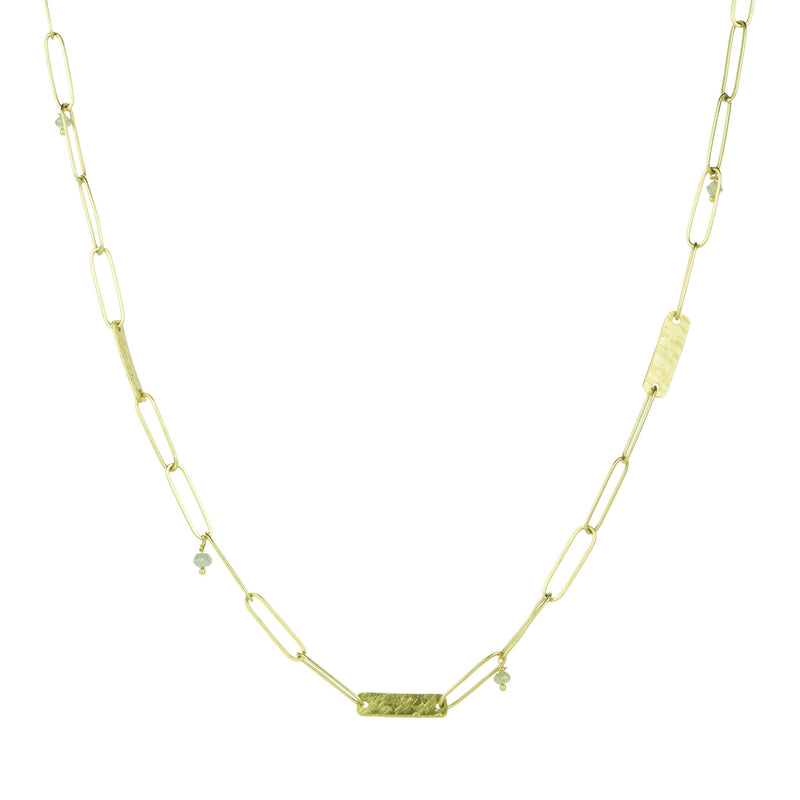 Lene Vibe Paperclip Chain with Bars and Diamond Beads | Quadrum Gallery