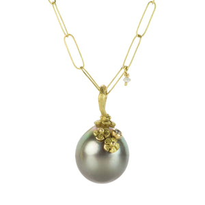 Lene Vibe Carved Flower Tahitian Pearl (Pendant Only) | Quadrum Gallery