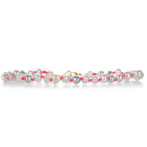 Lene Vibe Pink Knotted Cord Bracelet with Akoya Pearls  | Quadrum Gallery