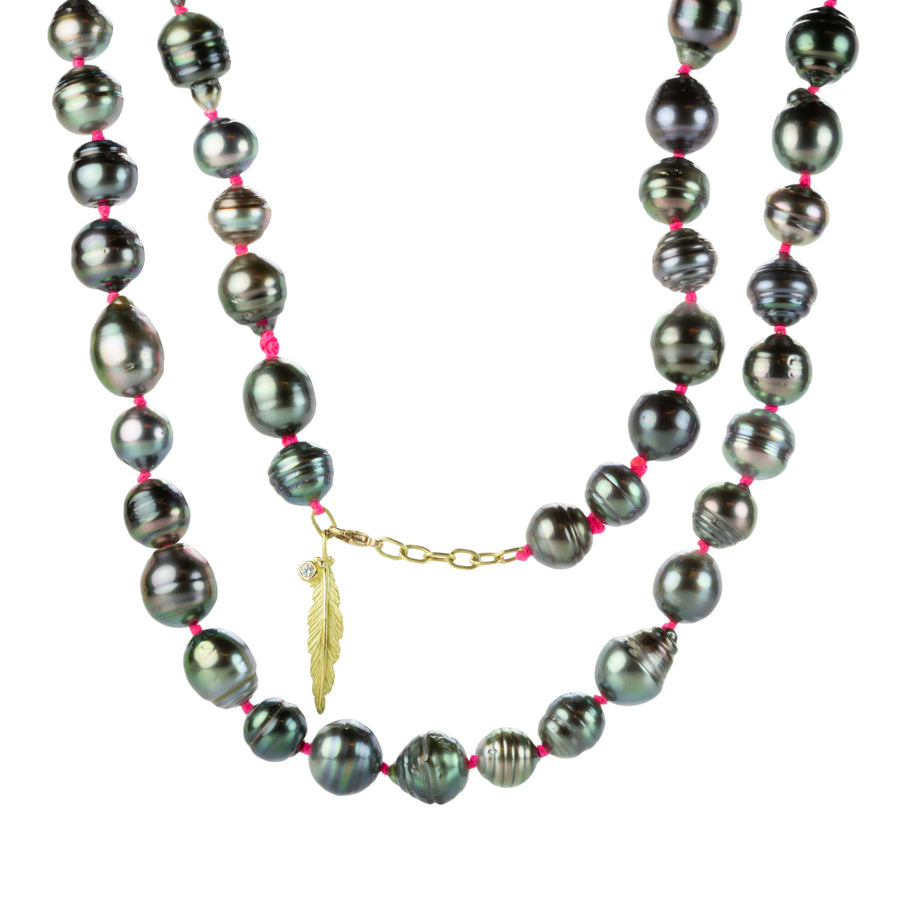 Lene Vibe Tahitian Pearl Necklace on Hot Pink Cord | Quadrum Gallery