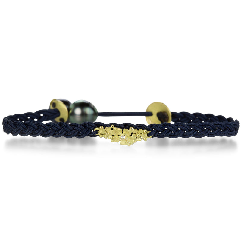 Lene Vibe Navy Blue Floral Cord Bracelet | Quadrum Gallery