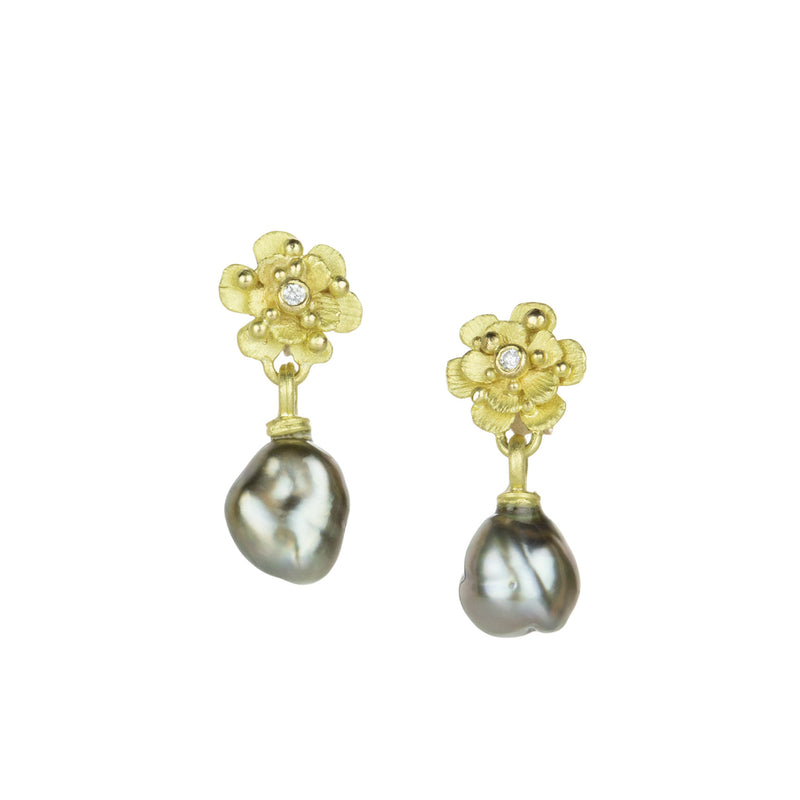 Lene Vibe Floral Gray Keshi Pearl Earrings | Quadrum Gallery