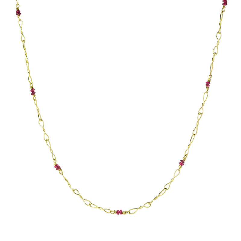 Lene Vibe 18k Twisted Link Chain with Rubies | Quadrum Gallery