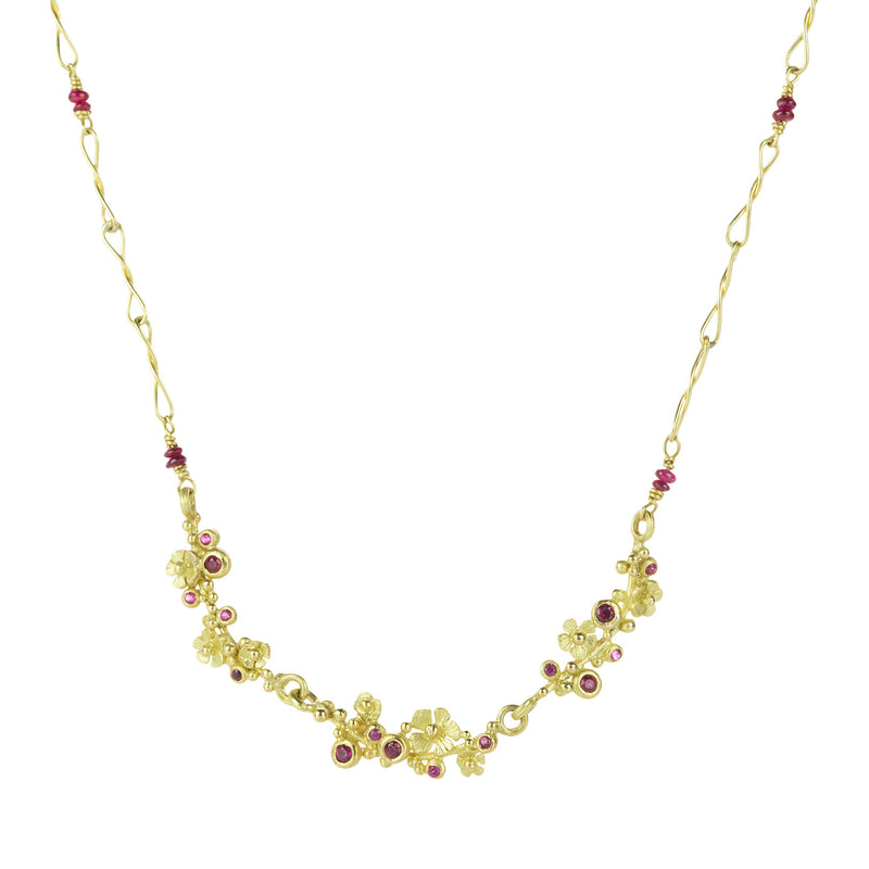 Lene Vibe Floral Ruby Chain Necklace | Quadrum Gallery