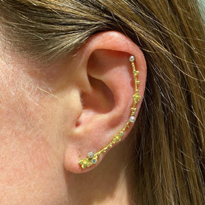 Lene Vibe Floral Ear Climber with Tahitian Pearls (Single) | Quadrum Gallery