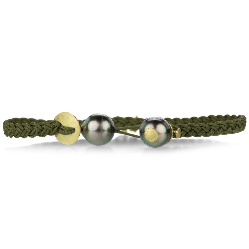 Lene Vibe Olive Cord Braided Floral Bracelet | Quadrum Gallery