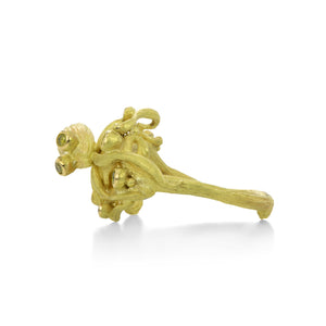 Lene Vibe Octopus Ring With Green Diamonds | Quadrum Gallery