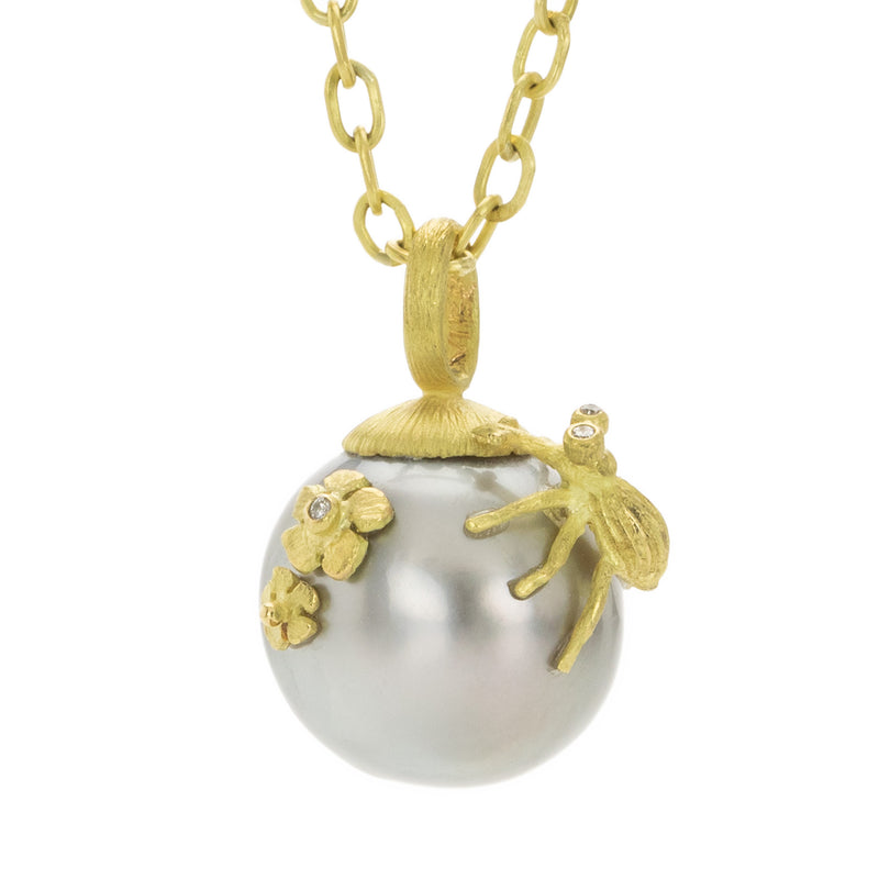 Lene Vibe Tahitian Pearl with Bug and Flowers (Pendant Only) | Quadrum Gallery