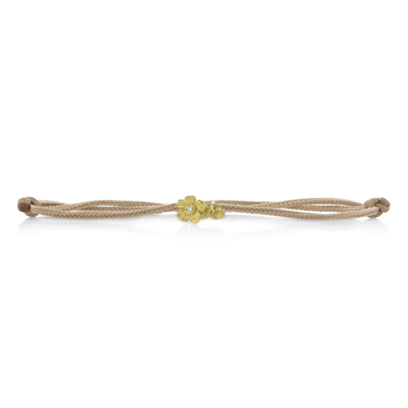 Lene Vibe Beige Cord Bracelet with Flower | Quadrum Gallery