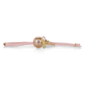 Lene Vibe Pink Cord Floral Bracelet with Freshwater Pearl | Quadrum Gallery