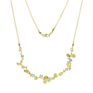 Lene Vibe Floral Tahitian Pearl Bar Pendant Necklace | Quadrum Gallery