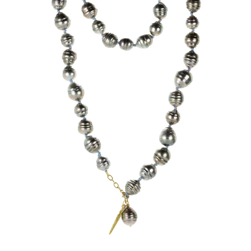 Lene Vibe Long Metallic Gray Tahitian Pearl Necklace | Quadrum Gallery