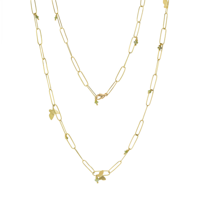 Lene Vibe 18k Popsicle Chain with Green Diamonds -18" | Quadrum Gallery