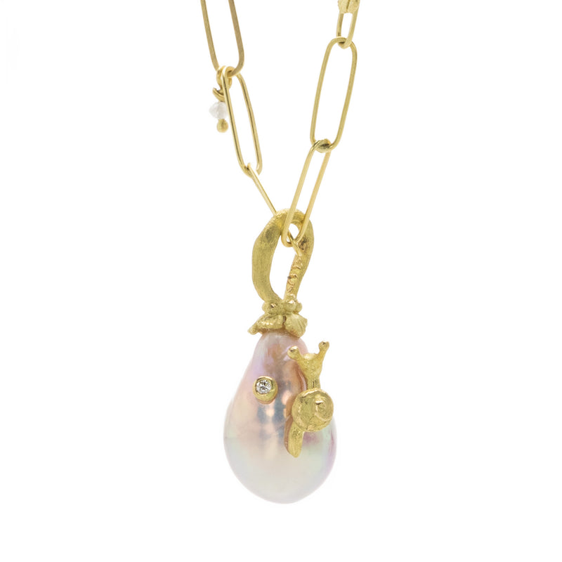 Lene Vibe Pearl Pendant with Snail (Pendant Only) | Quadrum Gallery