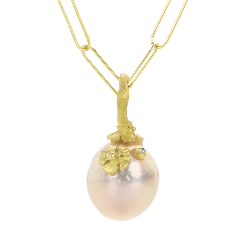 Lene Vibe Pearl Pendant with Carved Flower (Pendant Only) | Quadrum Gallery