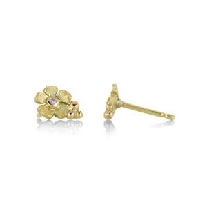 Lene Vibe Carved Flower Studs with Diamonds | Quadrum Gallery