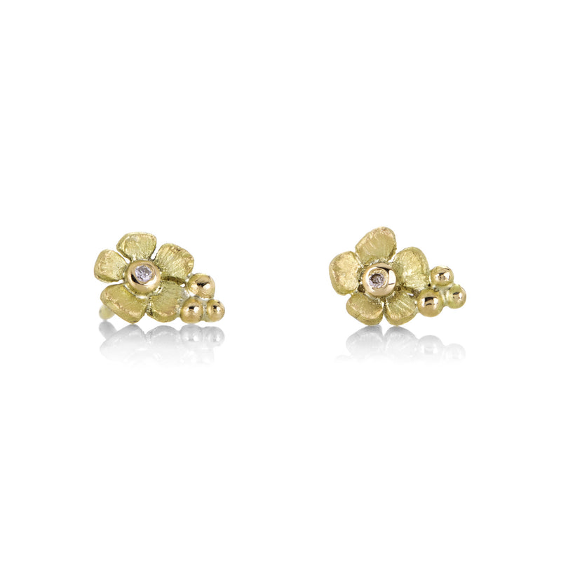 Lene Vibe Carved Flower Studs with Diamonds | Quadrum Gallery