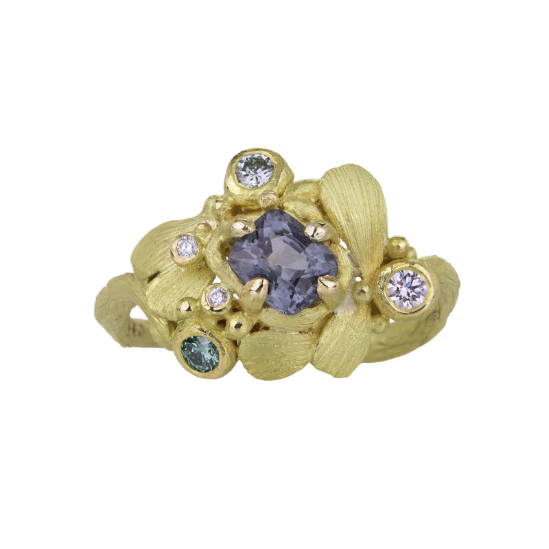 Lene Vibe Carved Wings Ring with Spinel and Diamonds | Quadrum Gallery