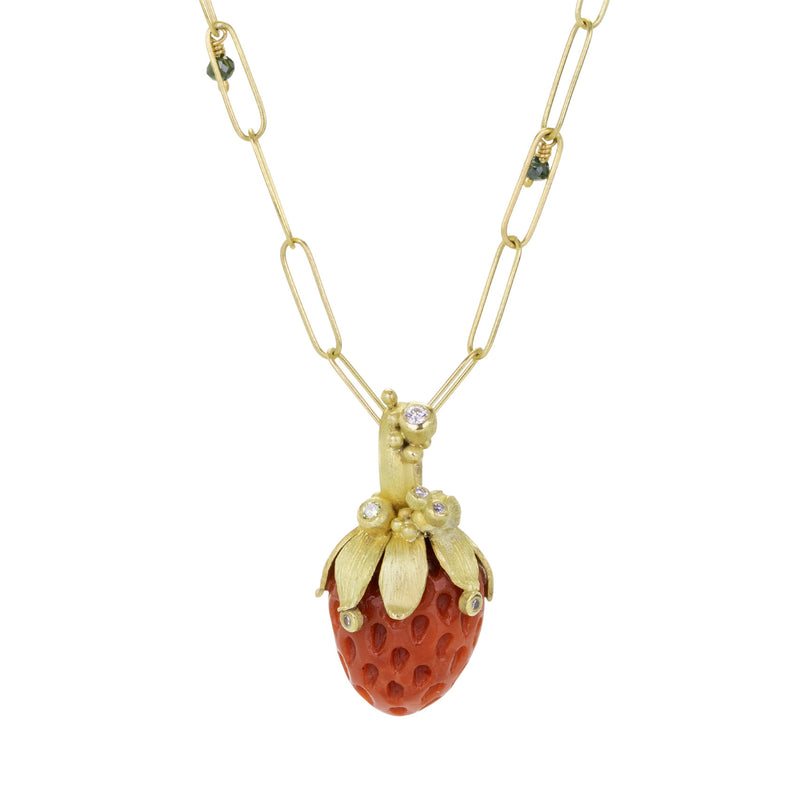 Lene Vibe Coral & Diamond Strawberry Pendant (Pendant Only) | Quadrum Gallery