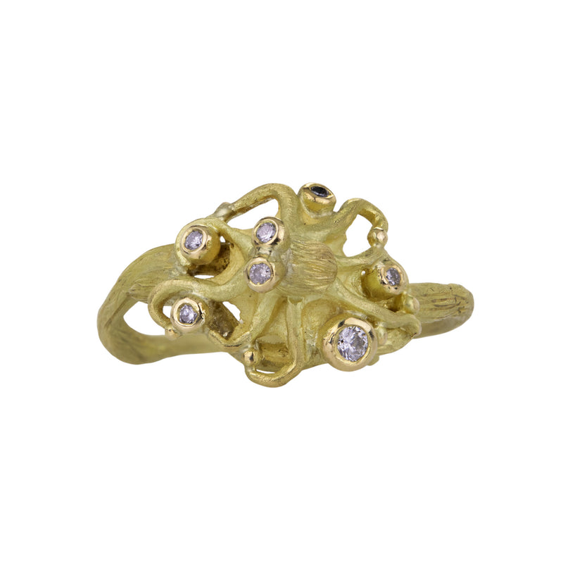 Lene Vibe 18k Octopus Ring with Diamond Eyes | Quadrum Gallery