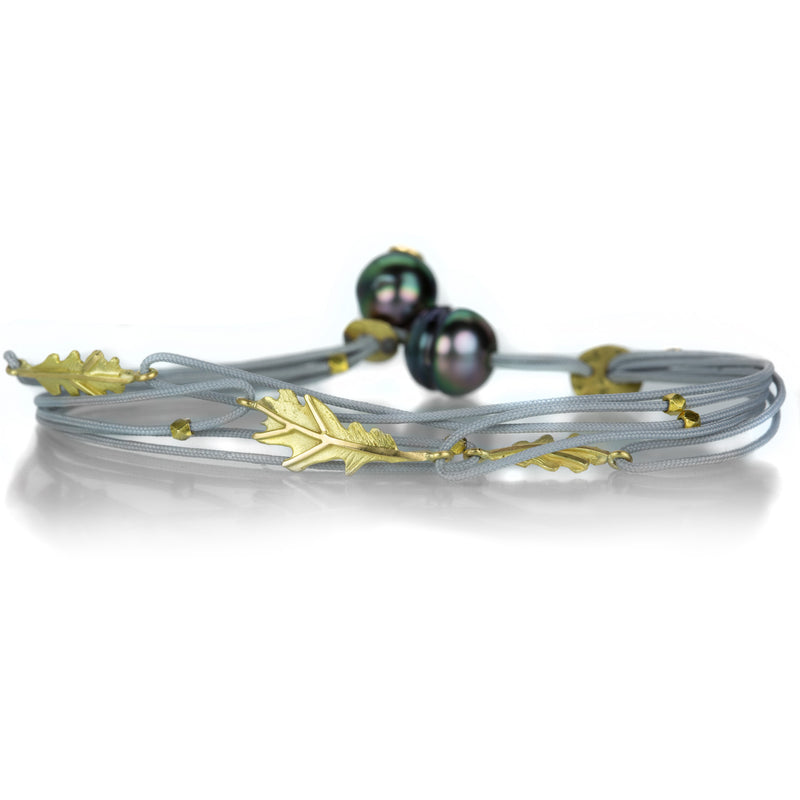 Lene Vibe Triple Leaf Bracelet with Tahitian Pearls | Quadrum Gallery