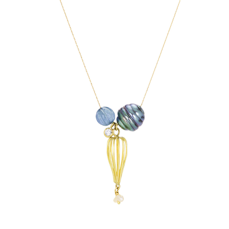 Lene Vibe Lantern Necklace with Aquamarine | Quadrum Gallery