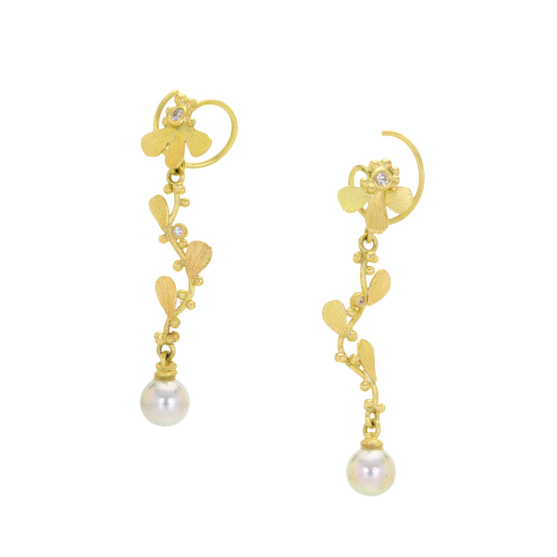 Lene Vibe Petal Drop Earrings with Akoya Pearls | Quadrum Gallery