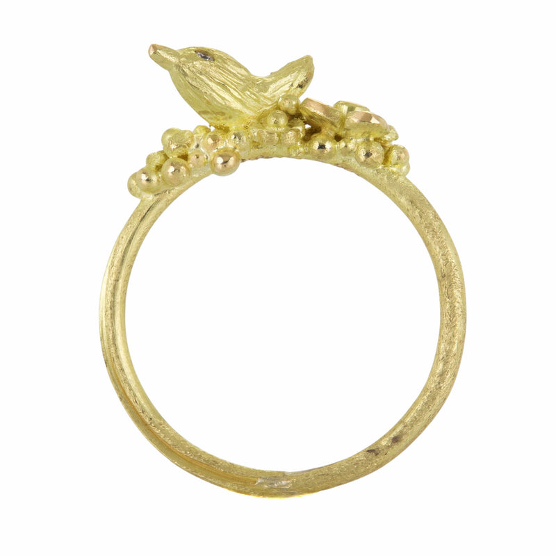 Lene Vibe 18k Bird and Flower Ring | Quadrum Gallery