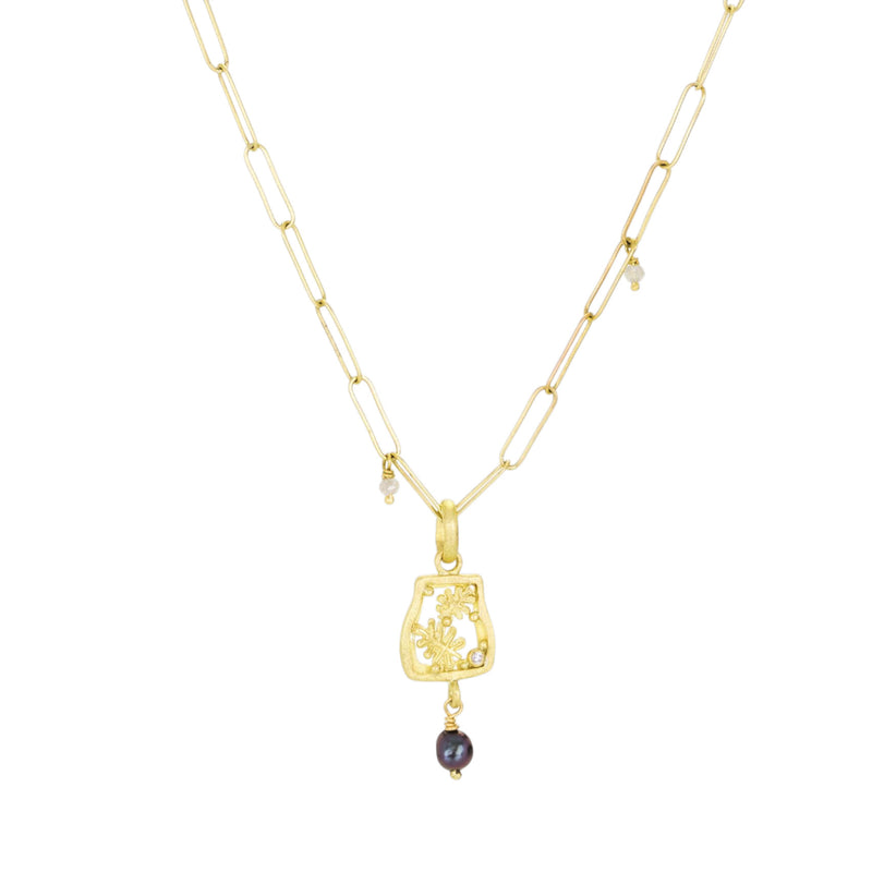Lene Vibe Leaf Pendant with Keshi Drop (Pendant Only) | Quadrum Gallery