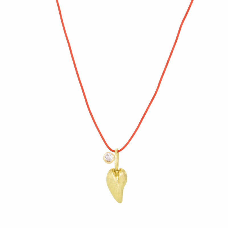 Lene Vibe Elongated Heart with Diamond Pendant Necklace | Quadrum Gallery