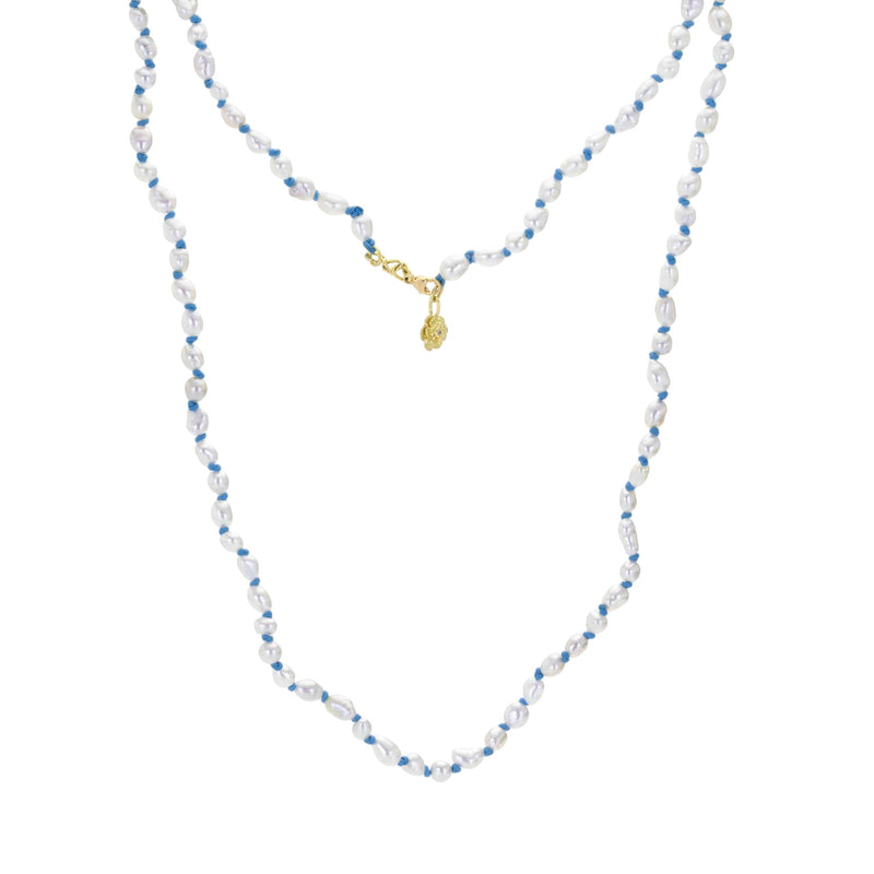 Lene Vibe Blue Cord South Sea Keshi Pearl Necklace | Quadrum Gallery