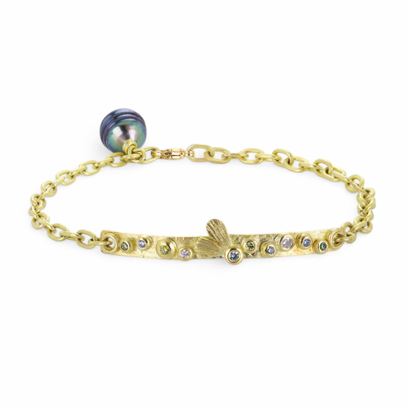 Lene Vibe 18k Gold Bar with Diamonds Chain Bracelet | Quadrum Gallery