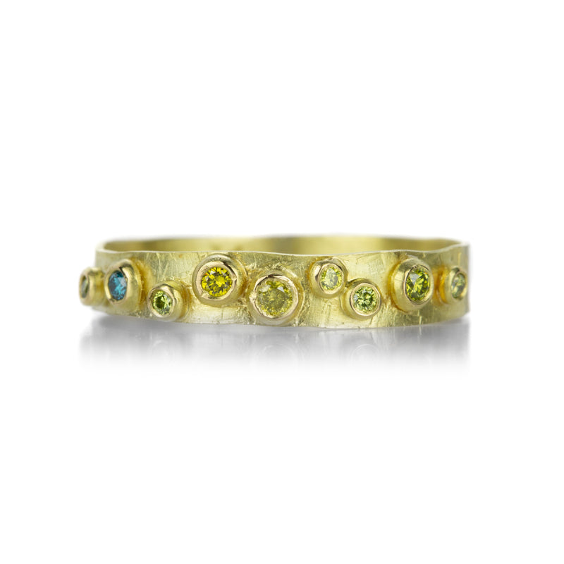 Lene Vibe Hammered Band with Multicolored Diamonds | Quadrum Gallery