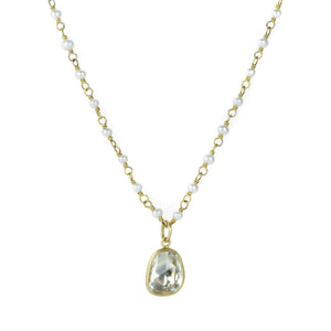Mallary Marks Pearl and White Sapphire Spun Necklace | Quadrum Gallery