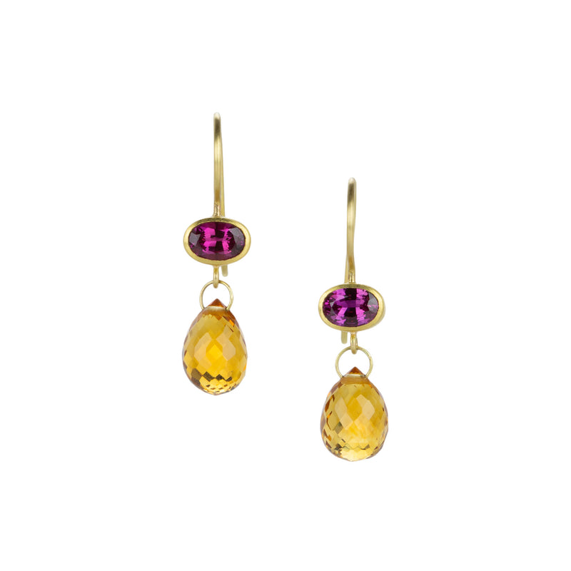 Mallary Marks Pink Sapphire and Citrine Apple & Eve Earrings | Quadrum Gallery