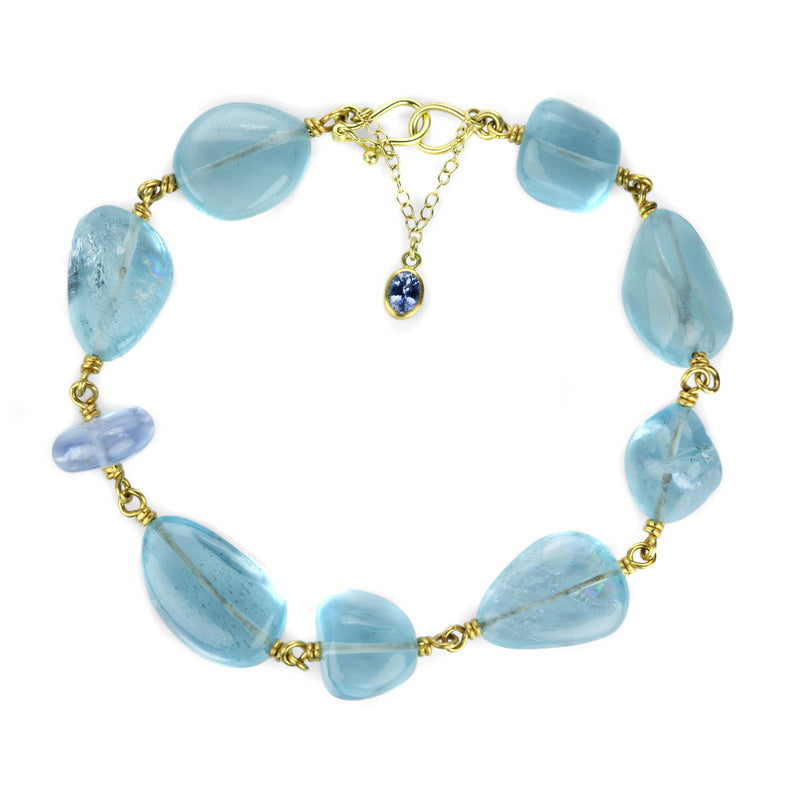 Mallary Marks Aquamarine and Blue Sapphire Spun Sugar Bracelet | Quadrum Gallery