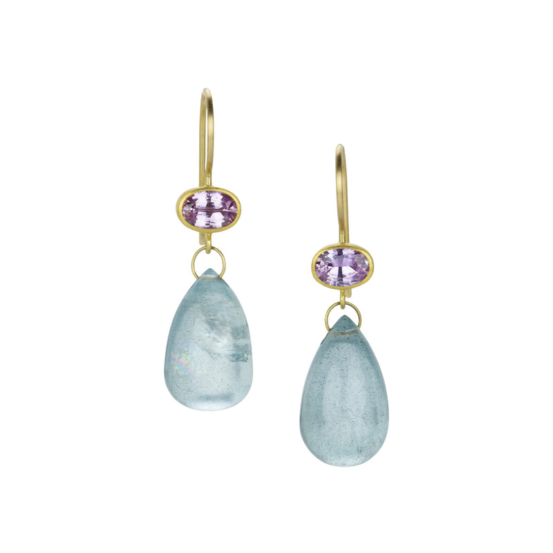 Mallary Marks Pink Sapphire and Aquamarine Apple & Eve Earrings | Quadrum Gallery