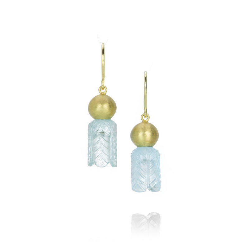 Mallary Marks Carved Aquamarine Buoy Lantern Earrings | Quadrum Gallery