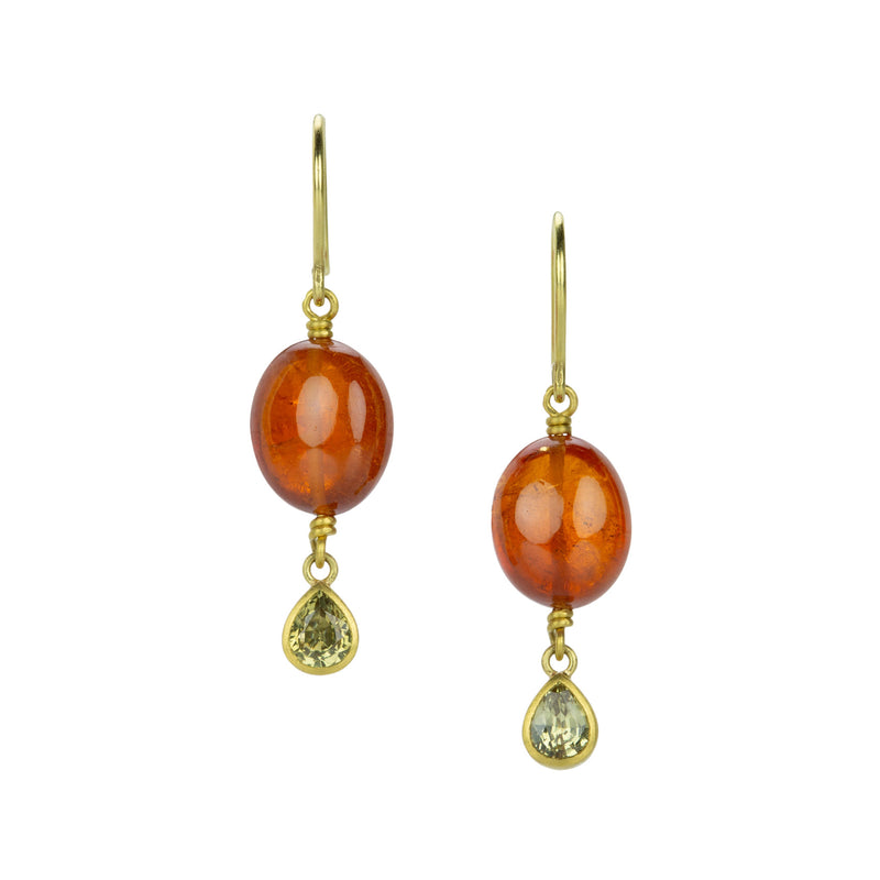 Mallary Marks Garnet and Brown Sapphire Bead Bezel Earrings | Quadrum Gallery