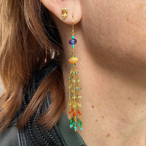 Mallary Marks Long Multicolored Dancing Confetti Earrings | Quadrum Gallery