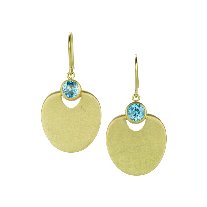 Mallary Marks Blue Zircon Lily Pad Earrings | Quadrum Gallery