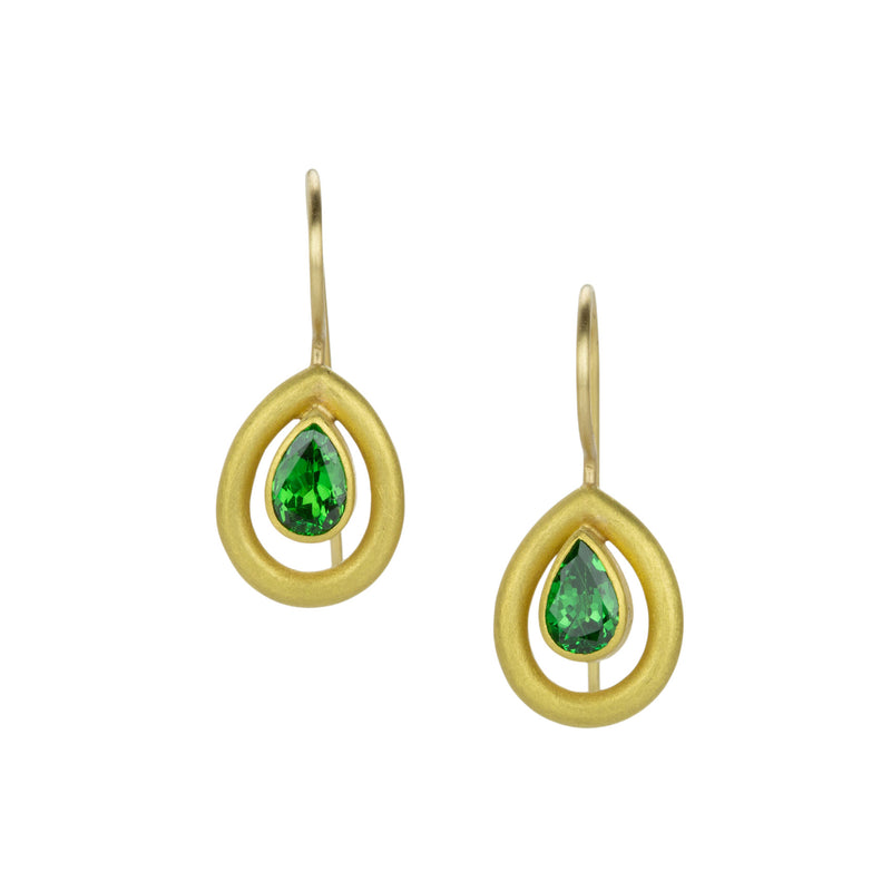 Mallary Marks Tsavorite Garnet Halo Earrings | Quadrum Gallery