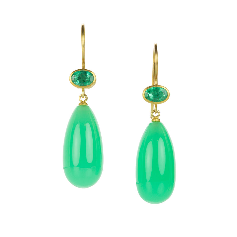Emerald and Chrysoprase Apple & Eve Earrings