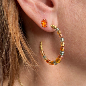 Mallary Marks Multicolored Sapphire Crescent Moon Hoops | Quadrum Gallery