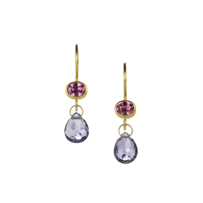 Mallary Marks Iolite and Sapphire Apple & Eve Drop Earrings | Quadrum Gallery