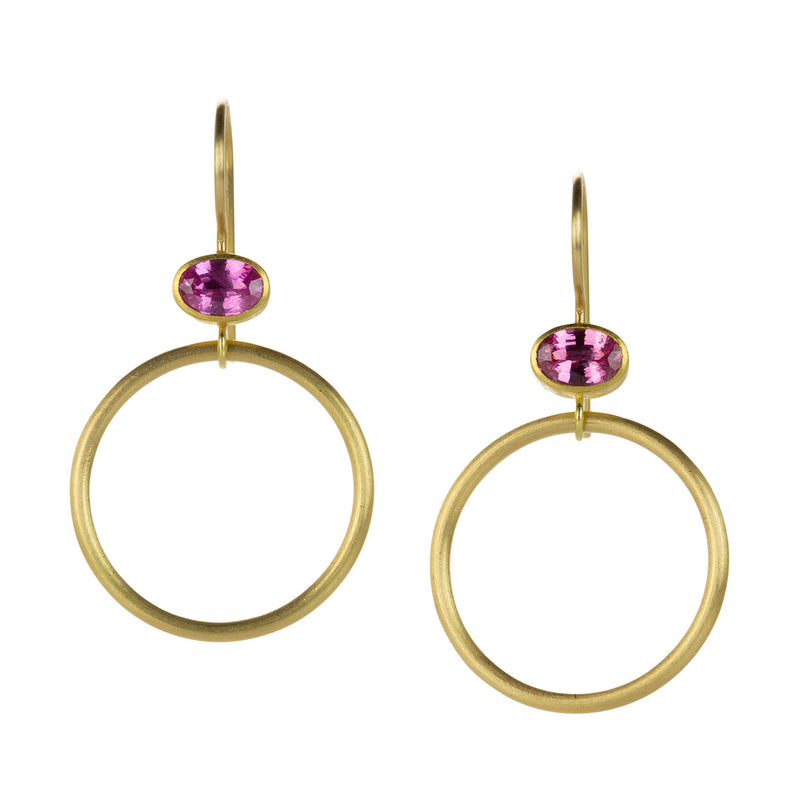 Mallary Marks Pink Sapphire Jump Through Hoop Earrings | Quadrum Gallery